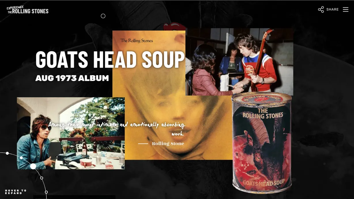 Desktop view of the Rolling Stones archive