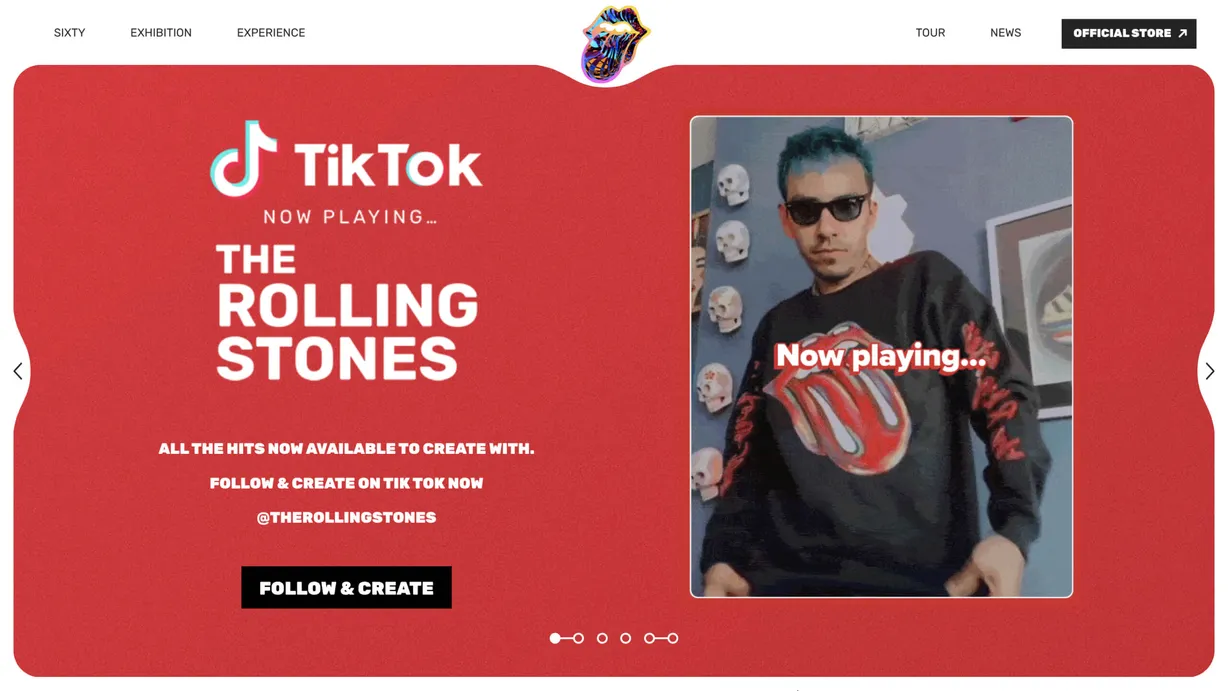 RollingStones.com mega carousel